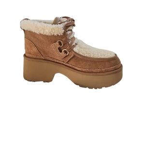 UGG Classic New Heights Lace Up Chestnut Boot Womens Size 12 S/N 1167772 NEW